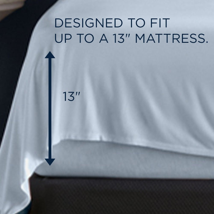 TEMPUR Rayon from Bamboo Sheet Set Sleepy Blue