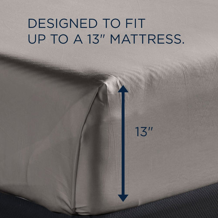 TEMPUR Luxe Egyptian Cotton Sheet Set Cool Gray