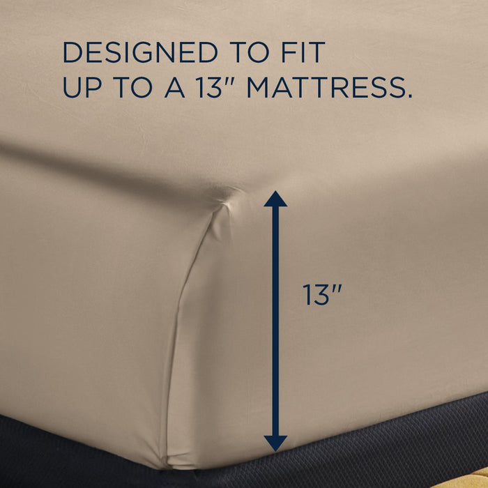 TEMPUR Luxe Egyptian Cotton Sheet Set Sandstone