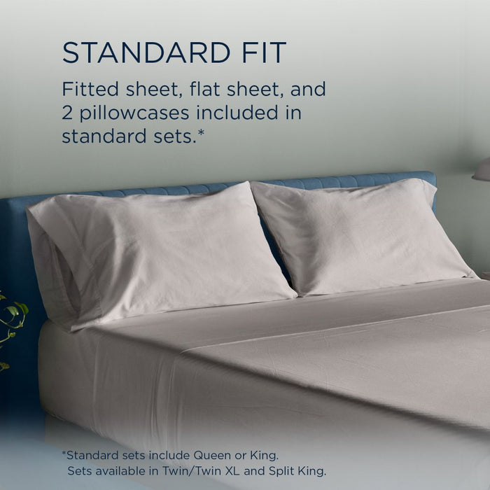 TEMPUR Luxe Egyptian Cotton Sheet Set Cool Gray
