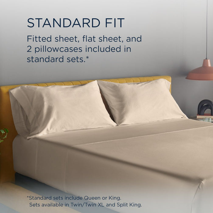 TEMPUR Luxe Egyptian Cotton Sheet Set Sandstone