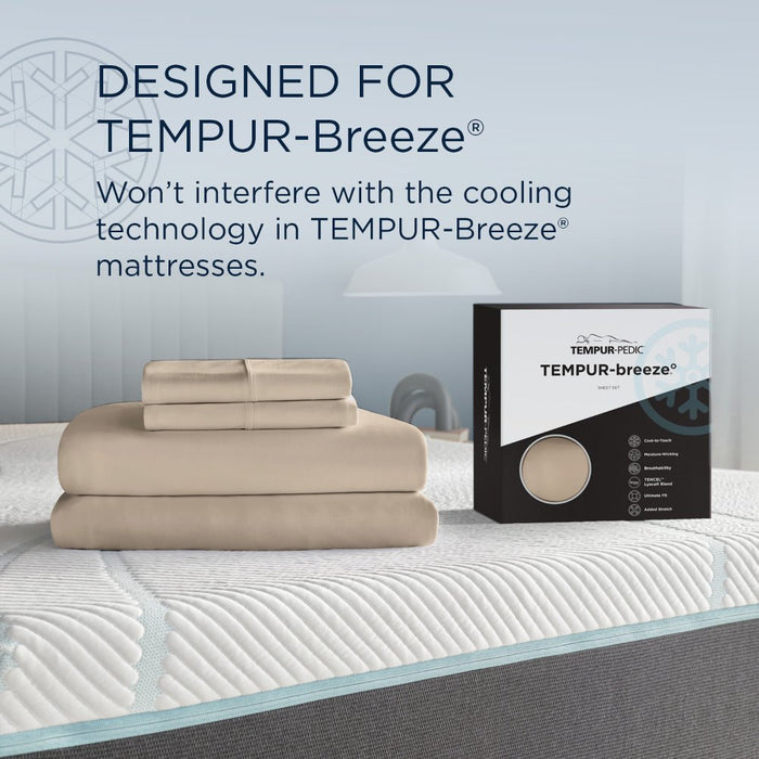 TEMPUR breeze cooling Sheet Set Sandstone