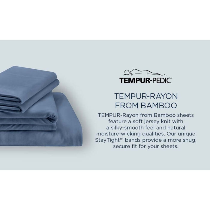 TEMPUR Rayon from Bamboo Sheet Set Vintage Indigo