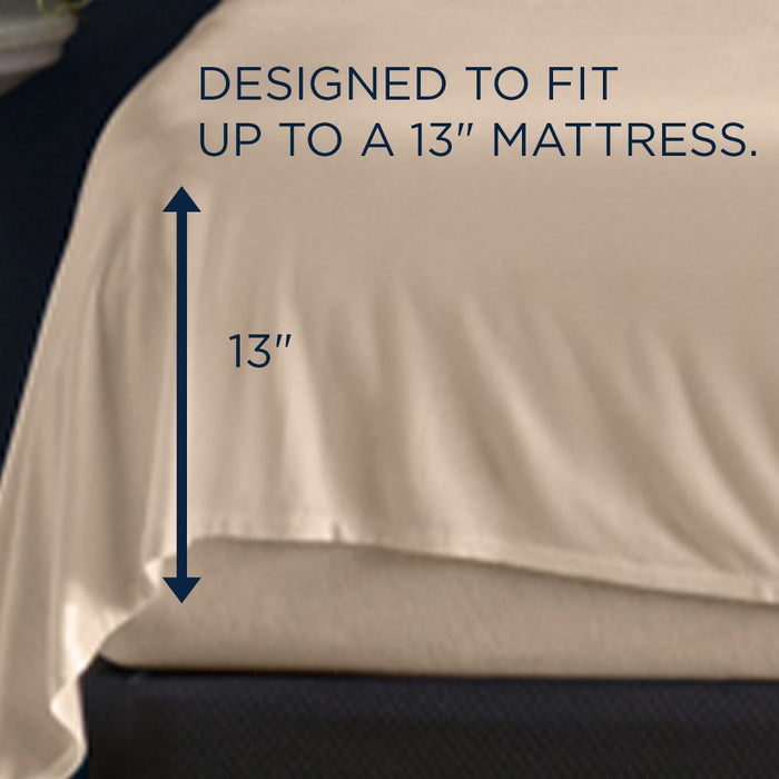 TEMPUR Rayon from Bamboo Sheet Set Sandstone