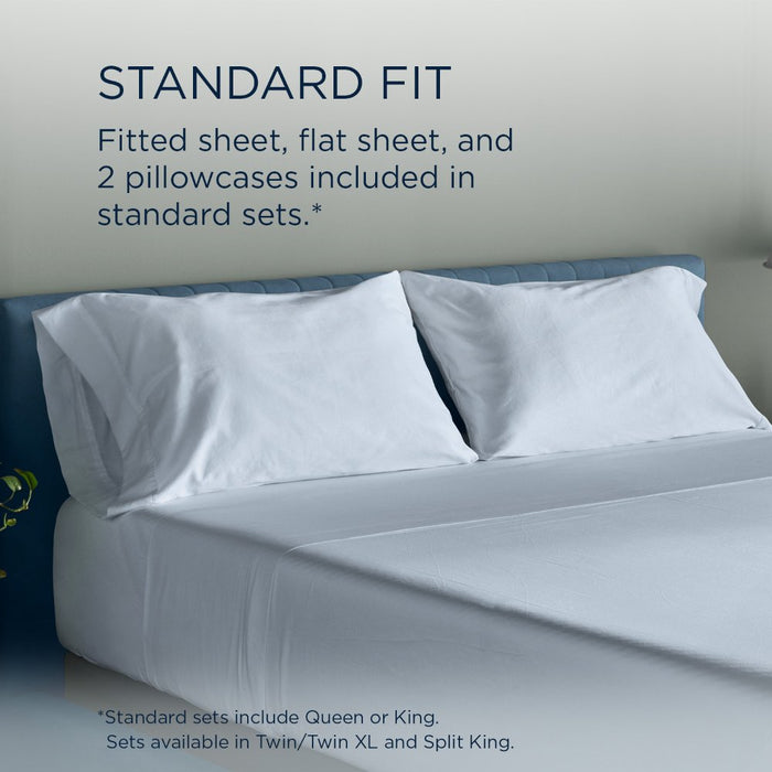TEMPUR Luxe Egyptian Cotton Sheet Set Sleepy Blue