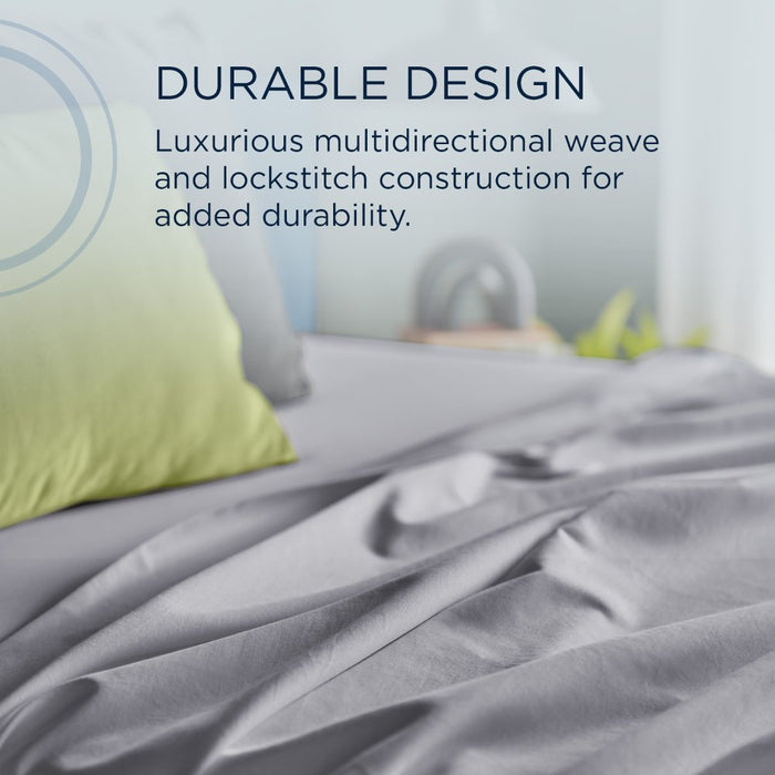 TEMPUR Luxe Egyptian Cotton Sheet Set Silver Mist