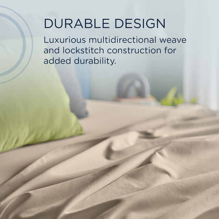 TEMPUR Luxe Egyptian Cotton Sheet Set Sandstone