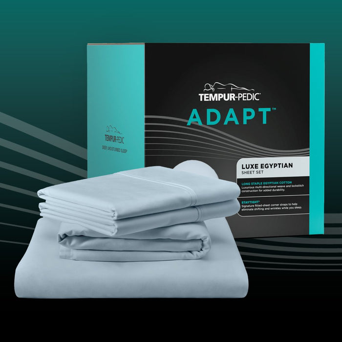 TEMPUR-Adapt Luxe Egyptian Cotton Sheets - Sleepy Blue