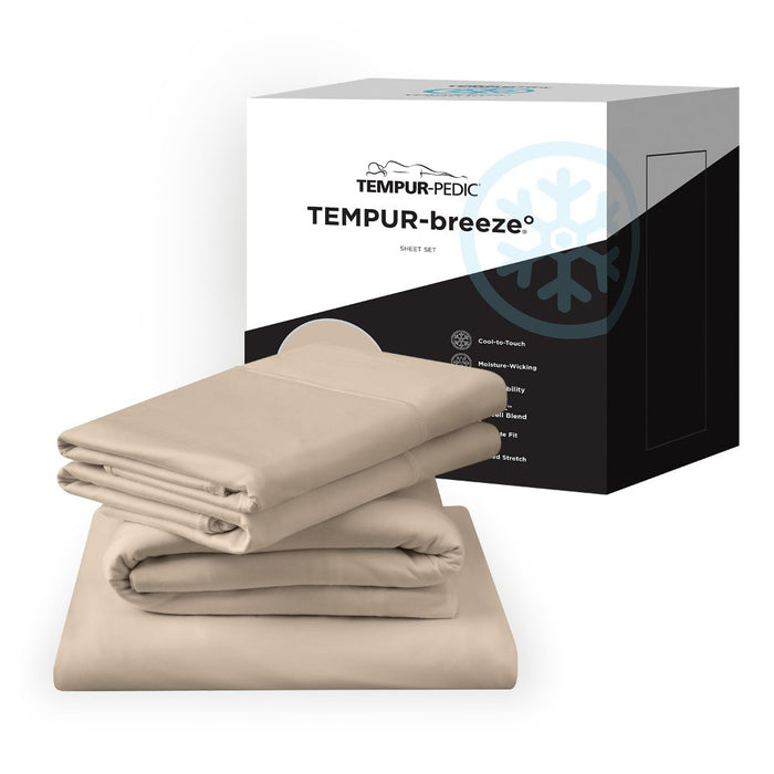 TEMPUR breeze cooling Sheet Set Sandstone
