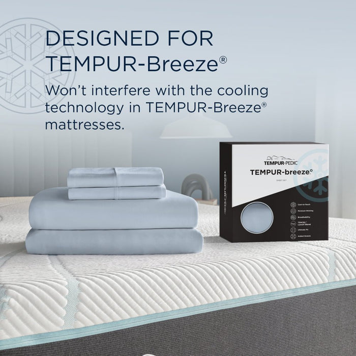 TEMPUR breeze cooling Sheet Set Sleepy Blue