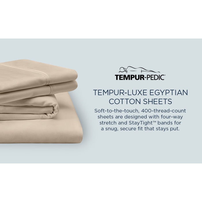 TEMPUR Luxe Egyptian Cotton Sheet Set Cool Gray