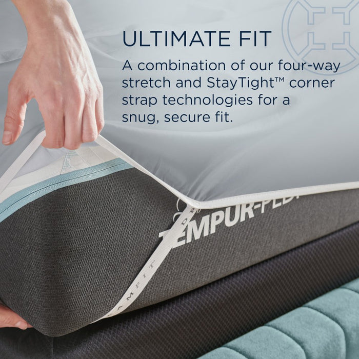 TEMPUR Luxe Egyptian Cotton Sheet Set Silver Mist