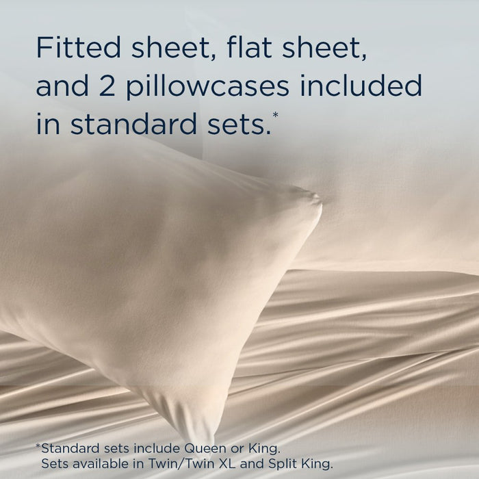 TEMPUR Rayon from Bamboo Sheet Set Sandstone