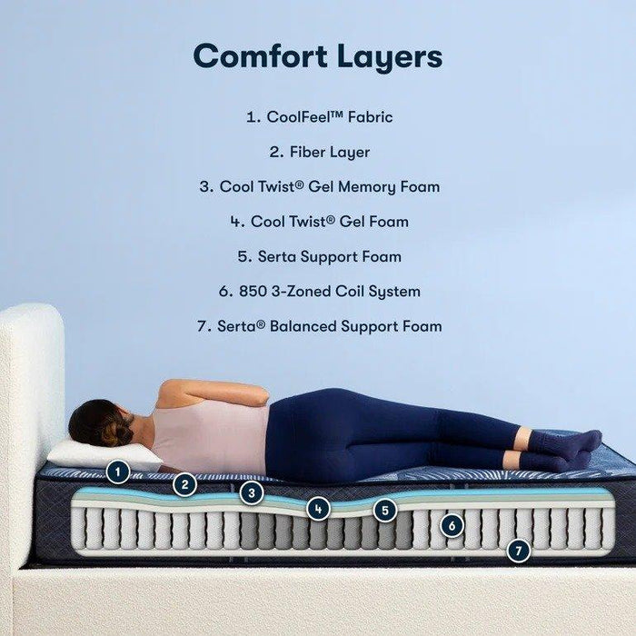 Serta Perfect Sleeper Hybrid Mattress Dazzling Night Firm - Full image