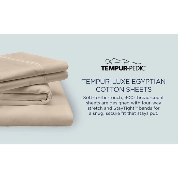 TEMPUR Luxe Egyptian Cotton Sheet Set Silver Mist