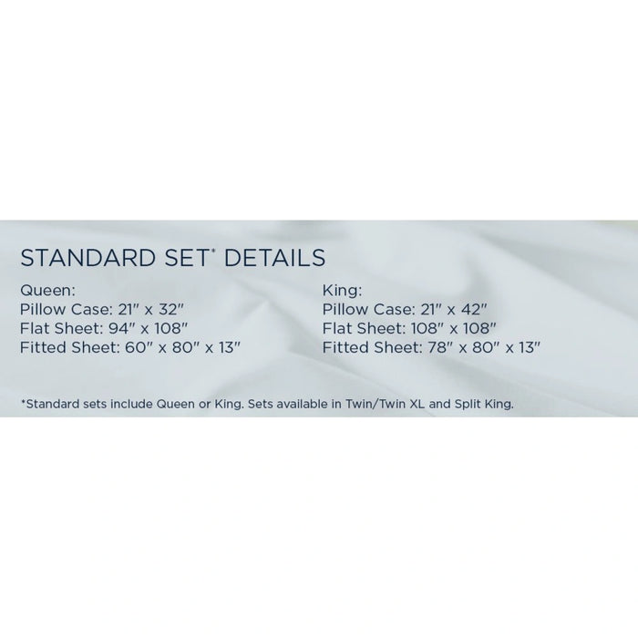 TEMPUR Luxe Egyptian Cotton Sheet Set Cool Gray