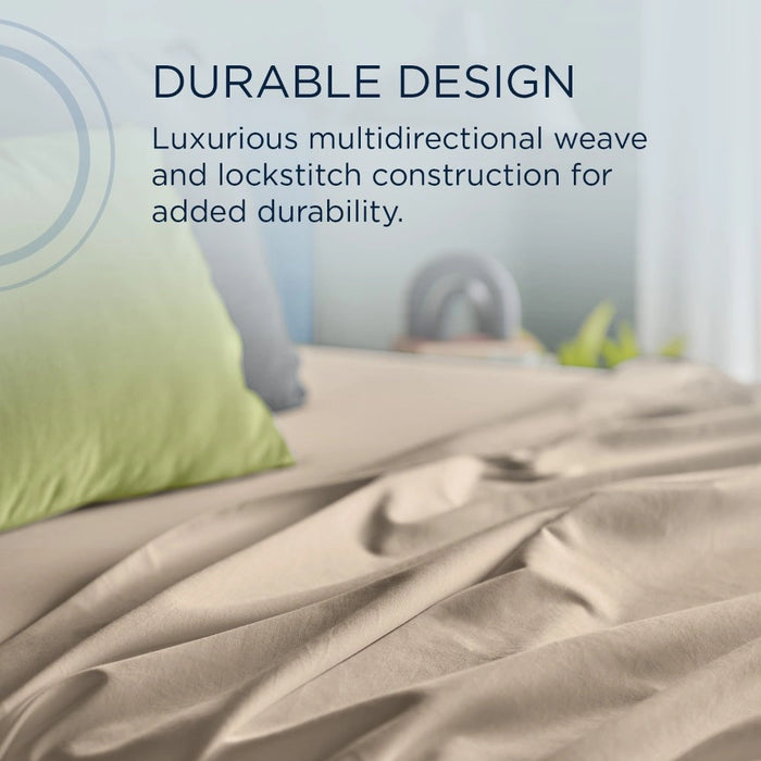 TEMPUR Luxe Egyptian Cotton Sheet Set Sandstone